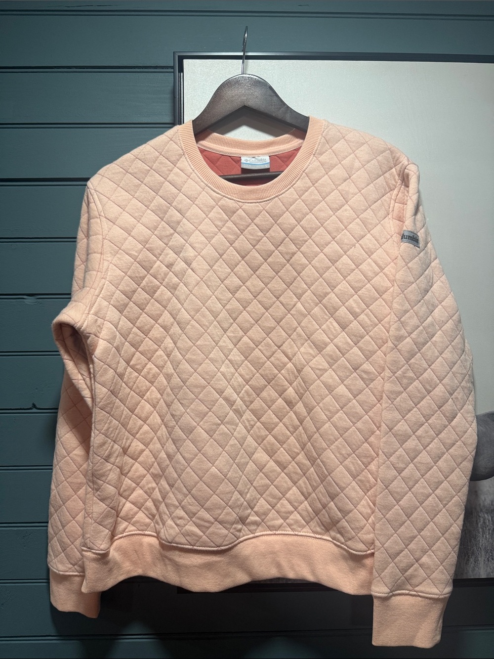 Quilted Crewneck Sweater - Light Peach